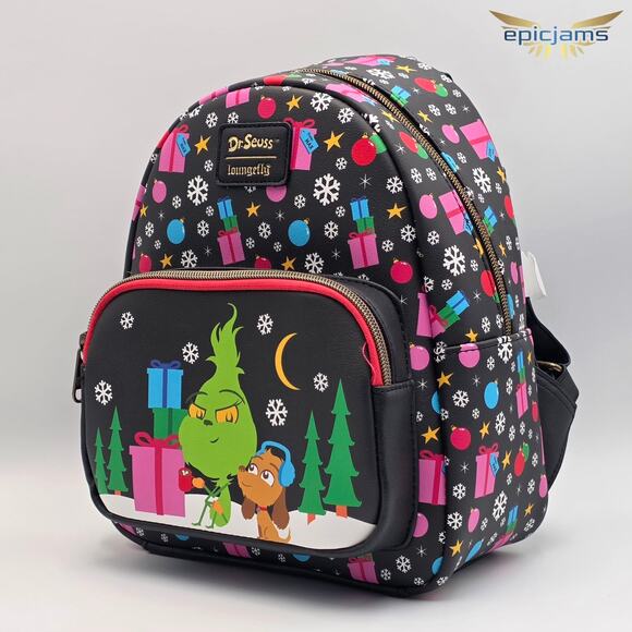 Loungefly How The Grinch Stole Christmas Chibi Duo Mini Backpack New - Picture 3 of 6